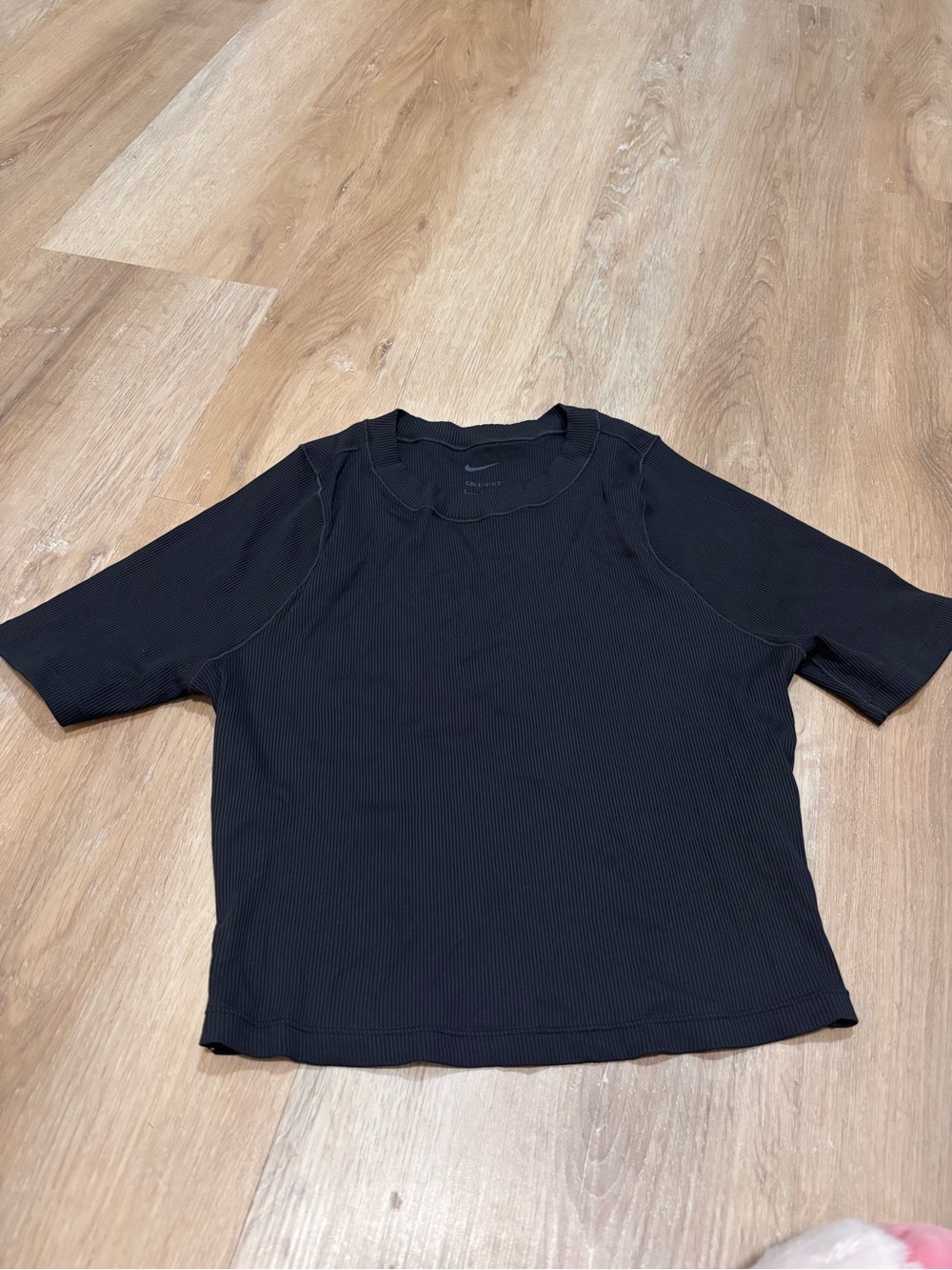 Nike Black Ribbed Short Sleeve Women's Tee Small